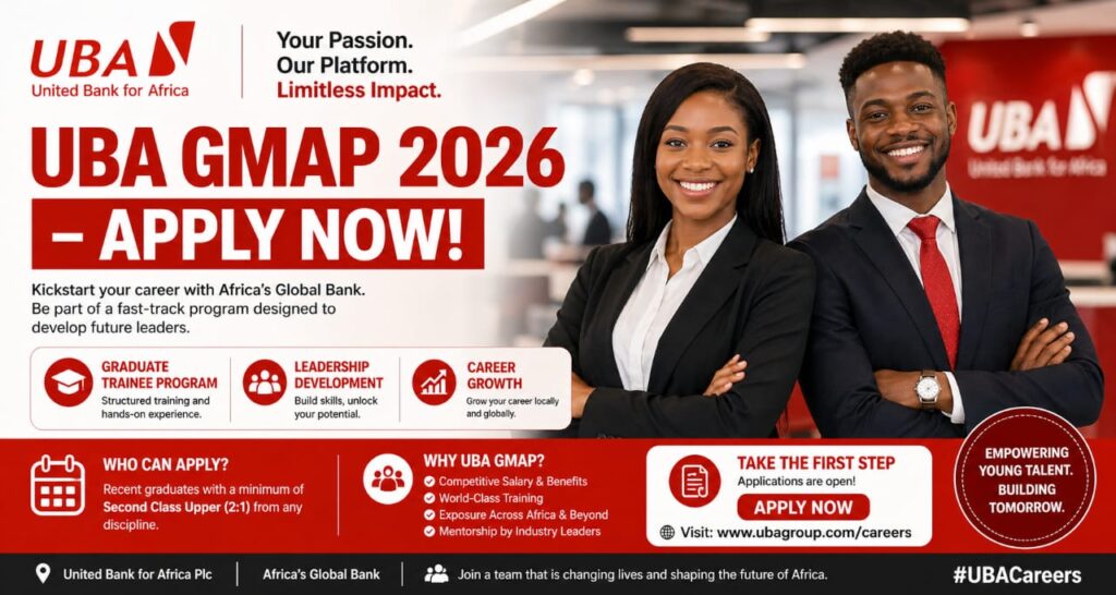 United Bank for Africa Plc (UBA) Graduate Management Accelerated Programme (GMAP) 2026