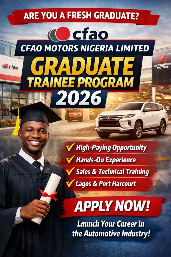 CFAO Motors Nigeria Limited Graduate Trainee Program 2026
