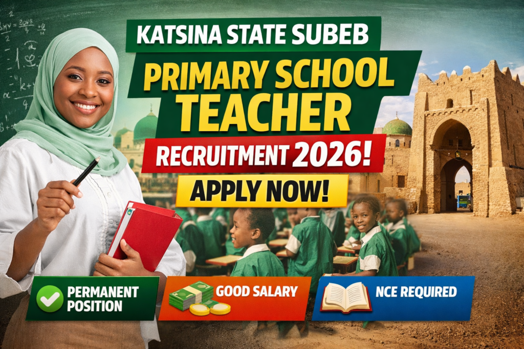 Apply for 2026 Katsina State SUBEB Primary School Teacher Recruitment