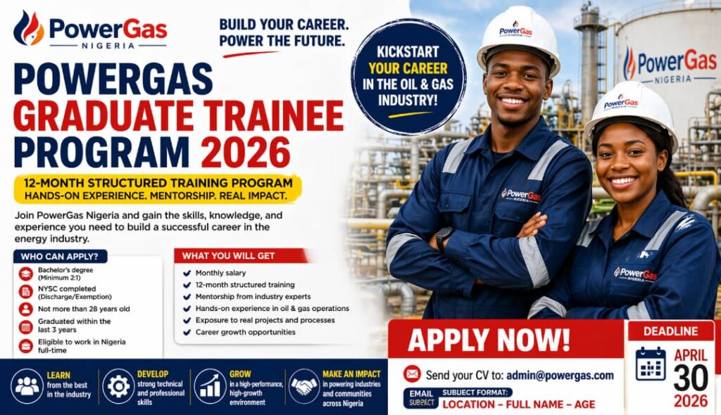 Apply Now: PowerGas Graduate Trainee Program 2026