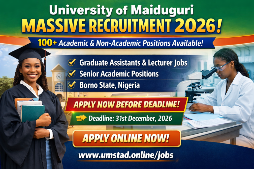 Massive Recruitment at University of Maiduguri 2026