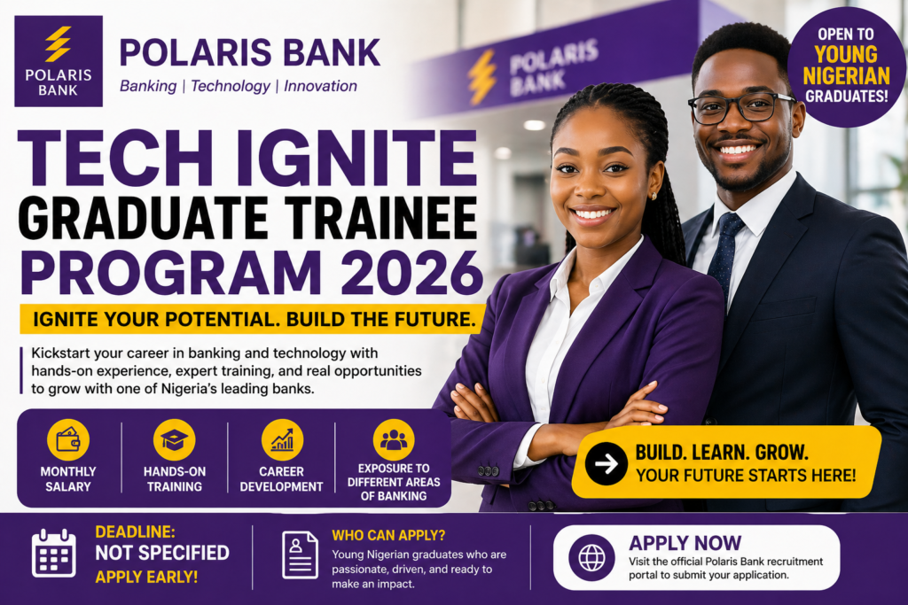 Call for Applications: Polaris Bank Tech Ignite Graduate Trainee Program 2026
