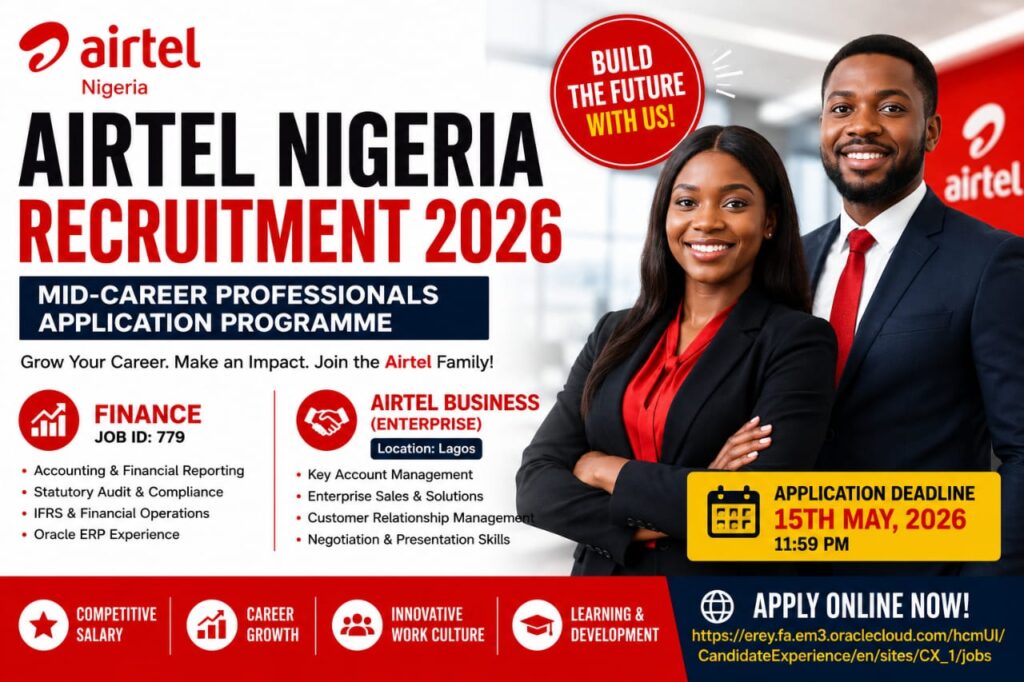 Airtel Nigeria Recruitment 2026: Mid-Career Professionals Programme Opens