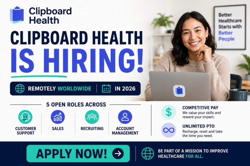 Clipboard Health Remote Jobs 2026 | 5 Roles Open Worldwide – Apply Now