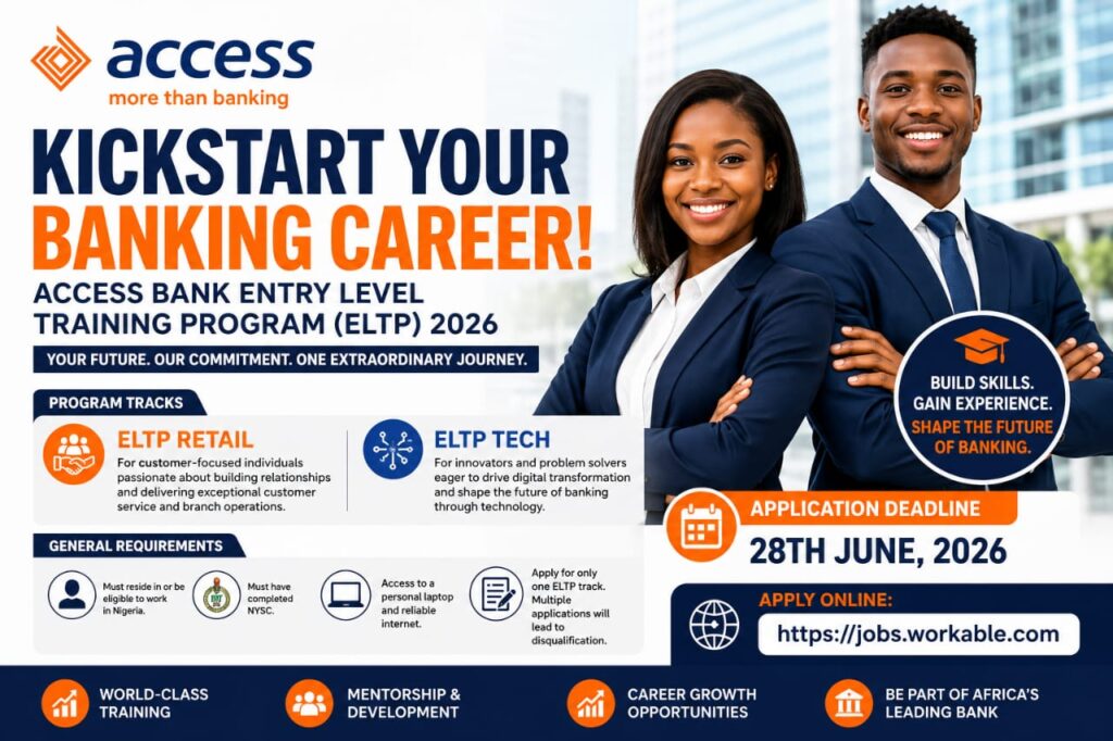 Access Bank Entry Level Training Program 2026: Fresh Graduates Can Apply Now