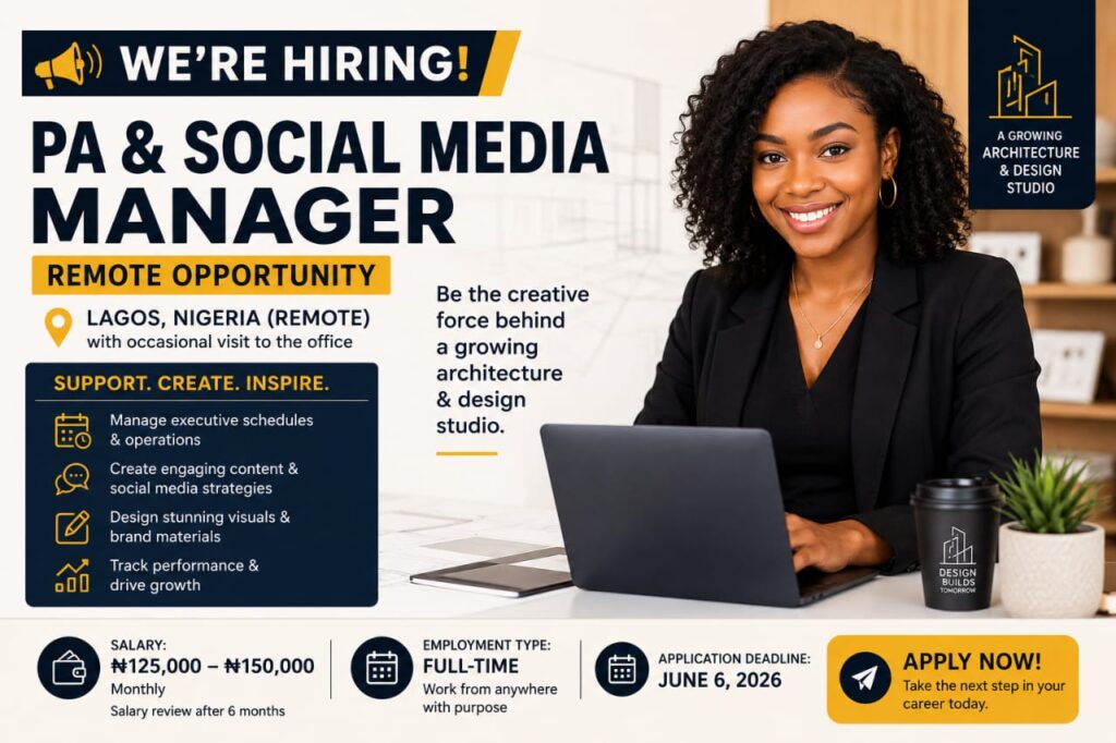 Apply for Remote PA & Social Media Manager at architecture Studio