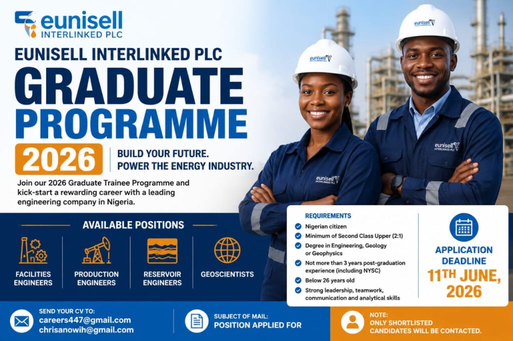Apply for Eunisell Interlinked Graduate Programme: Engineering and Geoscience Graduate Jobs